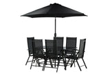 Camelli Tuinset met Parasol - Zwart - Tuinsets - Rebellenclub