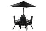 Camelli Tuinset met Parasol - Zwart - Tuinsets - Rebellenclub