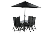 Camelli Tuinset met Parasol - Zwart - Tuinsets - Rebellenclub