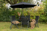 Camelli Tuinset met Parasol - Zwart - Tuinsets - Rebellenclub