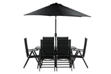 Camelli Tuinset met Parasol - Zwart - Tuinsets - Rebellenclub