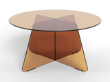 Circe Salontafel - ø80 cm - Bruin Glas - - Rebellenclub