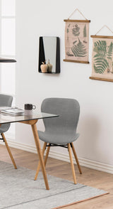 Eetkamerstoel Pescara - Set van 2 - Licht Grijs met houten poten - Eetkamerstoelen - Rebellenclub