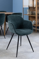 Eetkamerstoel Alunda - Donkerblauw met zwart metalen poot - Eetkamerstoelen - Rebellenclub