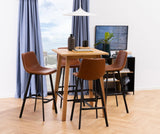 Barkruk Sallinge - Set van 2 - Cognac met zwart metalen frame - Barkrukken - Rebellenclub