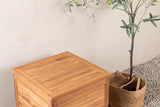 Halon Kussen Opbergbox - 53 x 53cm - Naturel Hout - Opbergbox kussens - Rebellenclub