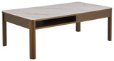 Leda Salontafel - 130 x 70 cm - Marmerlook / Gerookt Eiken - - Rebellenclub