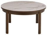 Leda Salontafel - ø80 cm - Marmerlook / Gerookt Eiken - - Rebellenclub