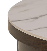 Leda Salontafel - ø80 cm - Marmerlook / Gerookt Eiken - - Rebellenclub