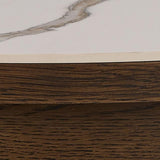 Leda Salontafel - ø80 cm - Marmerlook / Gerookt Eiken - - Rebellenclub