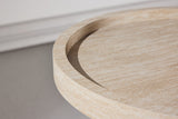 Leto Bijzettafel - ø60 cm- Travertinlook - - Rebellenclub