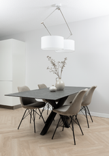 Cardiff Eetkamertafel - Keramiek zwart blad - 160x90 - Rebellenclub