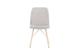 Keoni Eetkamerstoel - Set van 2 - Lichtgrijs velours - Eetkamerstoelen - Rebellenclub