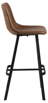 Barkruk Sallinge - Cognac met zwart metalen frame - Rebellenclub