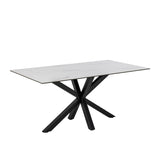 Eetkamertafel Cardiff - Keramiek wit blad - 160x90 - Rebellenclub