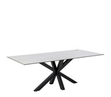 Eetkamertafel Cardiff - Keramiek wit blad - 200x100 - Rebellenclub