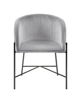 Eetkamerstoel Odense Fluweel - Grijs met mat zwart frame - Eetkamerstoelen - Rebellenclub
