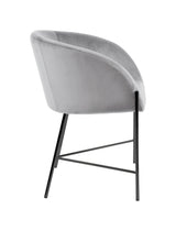 Eetkamerstoel Odense Fluweel - Grijs met mat zwart frame - Eetkamerstoelen - Rebellenclub