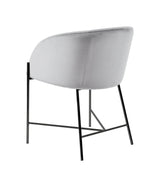 Eetkamerstoel Odense Fluweel - Grijs met mat zwart frame - Eetkamerstoelen - Rebellenclub