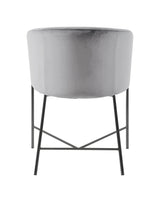 Eetkamerstoel Odense Fluweel - Grijs met mat zwart frame - Eetkamerstoelen - Rebellenclub