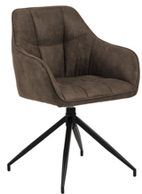 Draaibare Eetkamerstoel Nivala - Set van 2 - Bruin met mat zwart frame - Rebellenclub