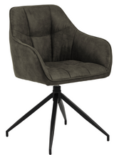 Draaibare Eetkamerstoel Nivala - Set van 2 - Olijfgroen met mat zwart frame - Rebellenclub