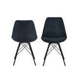 Eetkamerstoel Bradford Fluweel - Set van 2 - Antraciet - Rebellenclub