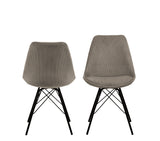 Eetkamerstoel Bradford Fluweel - Set van 2 - Beige - Rebellenclub