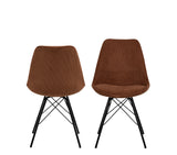 Eetkamerstoel Bradford Fluweel - Set van 2 - Koper - Rebellenclub