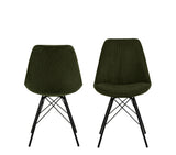 Eetkamerstoel Bradford Fluweel - Set van 2 - Olijfgroen - Rebellenclub