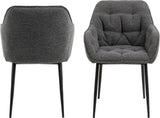 Eetkamerstoel Harstad - Set van 2 - Antraciet - Keuken- en eetkamerstoelen - Rebellenclub