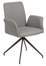 Eetkamerstoel Nivala - Lichtgrijs met Zwart metalen poot - Rebellenclub