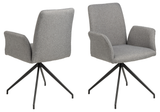 Eetkamerstoel Nivala - Lichtgrijs met Zwart metalen poot - Rebellenclub