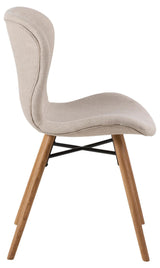 Eetkamerstoel Pescara - Set van 2 - Creme met houten poten - Eetkamerstoelen - Rebellenclub
