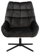 Fauteuil Brylle Fluweel - Bruingrijs met zwart metalen frame - Rebellenclub