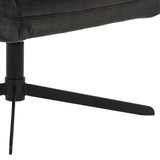 Fauteuil Brylle Fluweel - Bruingrijs met zwart metalen frame - Rebellenclub