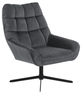 Fauteuil Brylle Fluweel - donkergrijs met zwart metalen frame - Rebellenclub