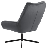 Fauteuil Brylle Fluweel - donkergrijs met zwart metalen frame - Rebellenclub