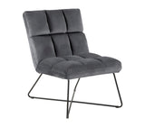 Fauteuil Zaragoza Fluweel - Donkergrijs met zwarte poten - Rebellenclub