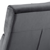 Fauteuil Zaragoza Fluweel - Donkergrijs met zwarte poten - Rebellenclub