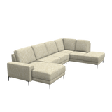 Malmö U-opstelling -  Chaise Longue Links - 2.5 zits - Hoekeiland Rechts - Spider 02 Cream - Sofas - Rebellenclub