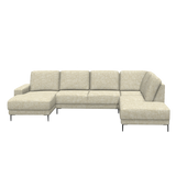 Malmö U-opstelling -  Chaise Longue Links - 2.5 zits - Hoekeiland Rechts - Spider 02 Cream - Sofas - Rebellenclub