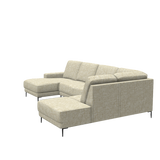 Malmö U-opstelling -  Chaise Longue Links - 2.5 zits - Hoekeiland Rechts - Spider 02 Cream - Sofas - Rebellenclub