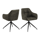 Eetkamerstoel Nivala - Olijfgroen met mat zwart frame - Rebellenclub