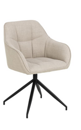 Eetkamerstoel Nivala - Beige met mat zwart frame - Eetkamerstoelen - Rebellenclub