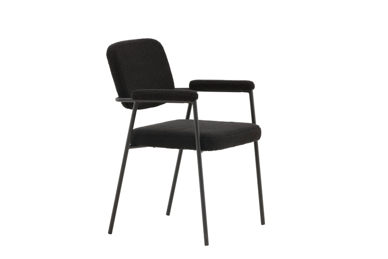 Tuam Eetkamerstoel - Set van 2 - Zwart Bouclé - Eetkamerstoelen - Rebellenclub