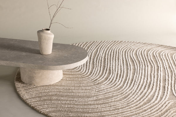 Chaska Vloerkleed Rond 200x200cm - Beige - Vloerkleden - Rebellenclub