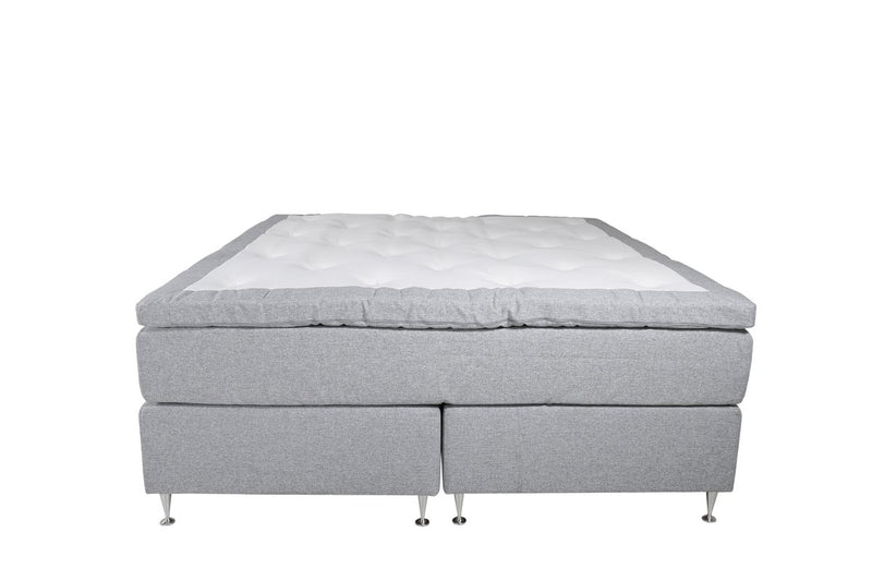 Boise Tweepersoonsbed - 200 x 180 cm - Lichtgrijs Medium Matras