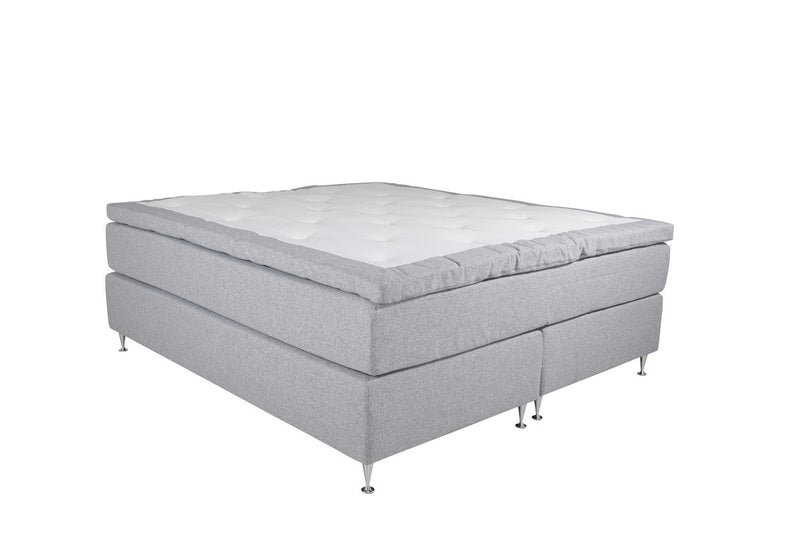 Boise Tweepersoonsbed - 200 x 180 cm - Lichtgrijs Medium Stevig Matras