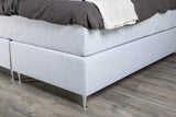 Boise Tweepersoonsbed - 200 x 180 cm - Lichtgrijs Medium Stevig Matras